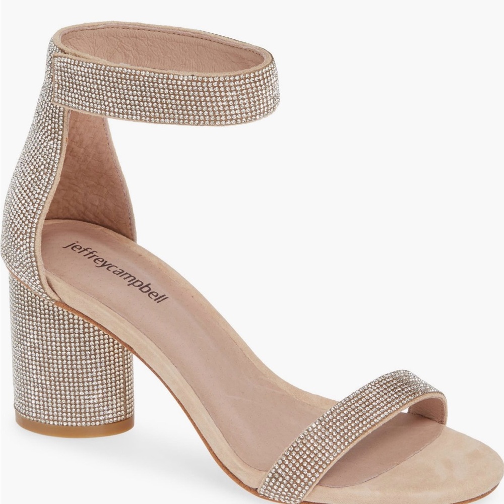 Jeffery Campbell size 11 shoe.  Laura ankle strap. Rhinestone champagne color.